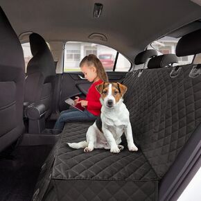 Bell & Howell Waterproof Pet Seat Cover for Cars and SUVs, Anti-Scratch Dog Backseat Protector, Easy to Install, 2 Separate Pockets for Accessories, Durable & Easy to Clean (BH1621)