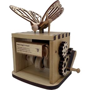 ABONG 3D Wood Craft Mechanical Butterfly Model | 73 Pieces of Hardwood and Birch Plywood | with Illustrated Monarch Butterfly Life Cycle