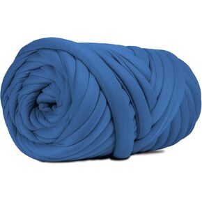 DIY, 2.2 LBS of Soft Polyester Bulky Yarn for Hand Knitting Blanket, Pillow, Handbag, Demin Blue, 41.5 Yards, Arm Knitting Yarn for Chunky Braided Knot Throw Blanket, Weave Craft Crochet
