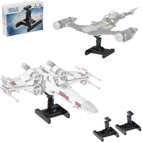 (2 Pack) Display for Lego X-Wing Fighter 75301 Building Kits, Bracket for Lego Mando N-1 Fighter 75325, Multifunctional Stand for Lego TIE Bomber 75347
