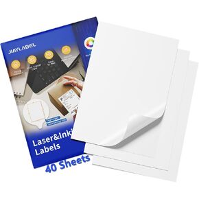 Shipping Label Address Mailing Stickers 2"x4" 100 Sheets Paper for Inkjet Laser Printer Printable Name Tags Printing Labeling to Write on Envelopes File Folder Blank Matte White 8.5 x 11 Letter Size