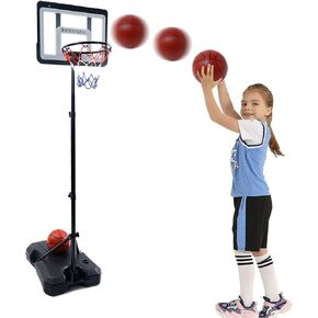 Kids Basketball Hoop with Stand - Adjustable Basketball Set 2.9 ft-6.2 ft - Toddler Basketball Toys for Boys Age 3 4 5 6 7 8 - Indoor Outdoor Backyard Sport Game Gifts