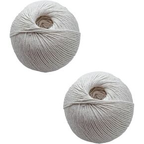 SGT KNOTS Cotton Sausage Twine - 100% All Natural Cotton String for Wrapping Cuts, Tying Roasts, Food Packaging & More (840ft - 4 Pack, White)