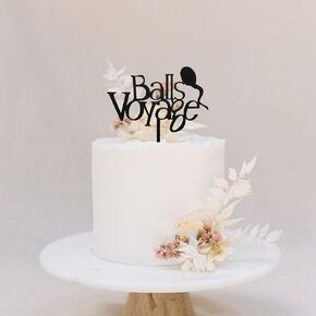Balls Voyage Cake Topper, Acrylic cake topper,Vasectomy Cake Topper, Funny Cake Topper decoration ideas, Black acrylic cake decoration.