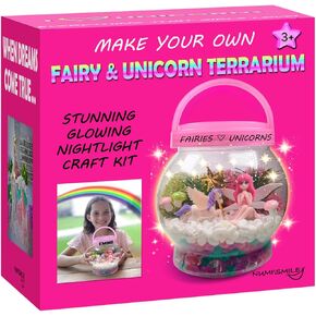 Make Your Own Light-Up Mermaid Terrarium Kit for Kids, Mermaid Gifts for Girls Ages 4 5 6 7 8 9 10 Years and up, DIY Mini Garden Nightlight Project, Arts and Crafts for Kids, Mermaid Toys for Girls
