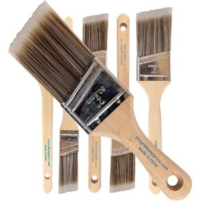 Vermeer Paint Brushes 6-Pack Angle Brushes in Assorted Sizes for All Latex and Oil Paints & Stains - Home Improvement - Interior & Exterior Use