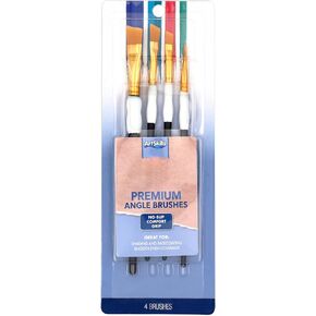 ArtSkills Acrylic Angled Paint Brush Set, Acrylic Paint Brushes for Canvas Painting, Craft Paint Brushes, 4 pc