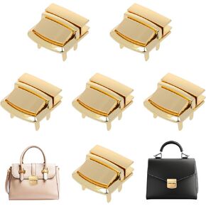 Turn Lock Clasp Purse Gold 6 Pcs Purse Hardware Purse Buckle Fasteners for for DIY Craft Bag Handbag Purse Making - 1.3"×1.2"