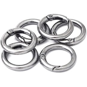 10pcs Gate O Ring Round Spring Snap Trigger Clip Handbag Purse Accessories for DIY Purse Handbag Strap Key Ring Keychain (Light Gold 25mm)