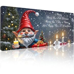 Christmas Gaming Mouse Pad,XL Snowflake Xmas Extended Large Mat Mousepad Desk Pad Rubber Base Stitched Edge Winter Holiday Long Keyboard Pad for Computer, 31.5X 11.8 Inch