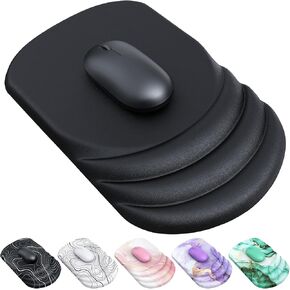 Mouse Pad with Wrist Rest, Ergonomic Mouse Pad Wrist Suppor with Non-Slip Base, Memory Foam, Suitable for Office, Game, Home (Pink)