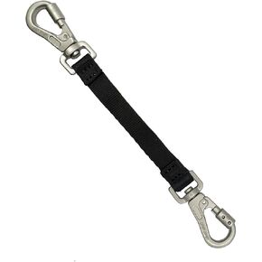 Heavy Duty Prong Collar Safety Clip for Dog Harnesses, Prong, Pinch Collar, Gentle Lead Double Ended Clasp Dog Safety Clip with Locking Buckle (Black)
