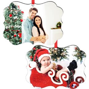 Sublimation Ceramic Ornaments Sublimation Ornament Blanks Bulk 2.83 Inch Round Blank Ornament Discs with Gold String for Crafting DIY Personalized Xmas Tree Ornament Keepsake Crafts Gift 10 Pieces