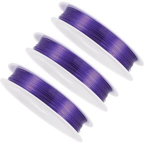 Copper Wire, 26 Gauge 0.4mm Dia 9m Length, Copper Anti-Rust Smooth Beading Wires Purple - (Applications: for DIY Crafts), 3-Pieces