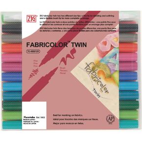 Zig Fabricolor Twin Tip Textile Marker, Colors Vary