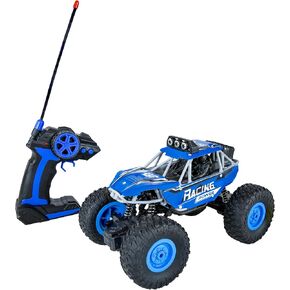 Sunnydaze Monster Truck Remote Control Car - 1:16 Scale - Pivoting Tires - Birthday for Kids Ages 6+