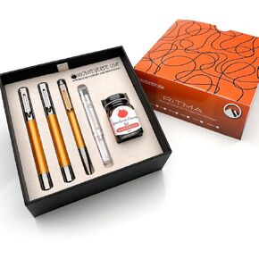 Monteverde USA Ritma Special Edition 2023 3+2 Piece Set (Anodized Orange) - Broad Nib - Luxury Case, an ideal gift suits business and special occasions