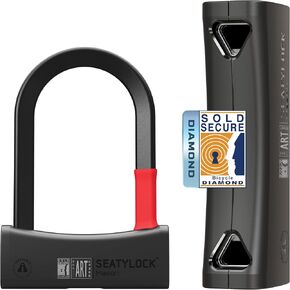 SeatyLock Mason Bike U Lock - Patented Heavy Duty Anti Theft Diamond Security Bicycle Lock - Super Wide Safety Master Tool ULock with Keys for Electric Bikes Scooters and Motorcycles (8.66 Inch)