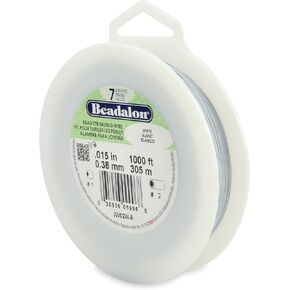 Beadalon 7-Strand 0.015" (0.38 mm) 1000 ft (305 m) White Bead Stringing Wire