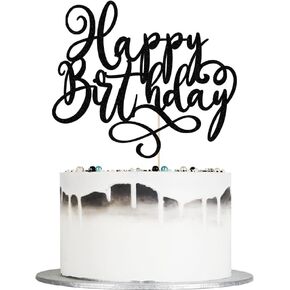 1 PCS Happy Birthday Cake Topper Birthday Party Supplies for Anniversary Celebrating Happy Birthday Party Cake Decorations Supplies (gold)