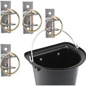 4 Pcs Water Bucket Hook with Pin Heavy Duty Wall Mounted Equestrian Bucket Hooks Hangers for Horse Stall Stable Barn