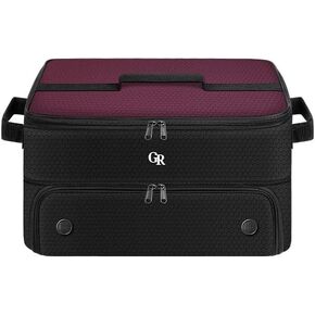 Odor-Absorbing 2-Layer Large Golf Trunk Organizer with Activated Carbon Fabric - Water-Resistant Golf Shoe Bag for Shoes Balls Tees Clothes Gloves Golf Accessories, Fathers Day Dad Gifts for Men