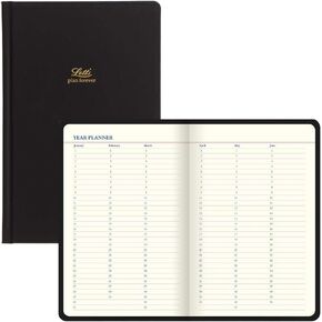 Letts Icon Book Perpetual Diary, Cream Paper, 384 Pages, 7.625 x 5 x 0.75 Inches, Black (B090136)