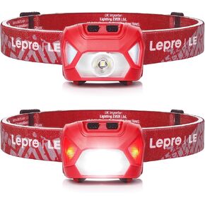 LE 320015 Battery Powered Headlamp - 1500Lux Super Bright LED Head Lamp with Red Light, IPX4 Waterproof Headlights for Outdoor Camping, Hiking, Hunting, Power Outages, Emergency, Hurricane, 2 Packs in Kuwait
