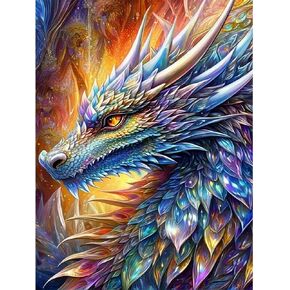 tigdtiu 5D Diamond Painting-Colourful Dragon Diamond Painting Kits for Adults Beginners,DIY Full Drill Dragon Diamond Art for Home Wall Decor 12x16inch
