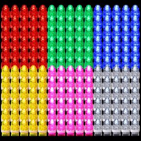 Riakrum 200 Pieces Finger Lights Finger Flashlights LED Lights 6 Color Flashing Light up Rings Glow Sticks Glow in The Dark Bright for Party Supplies