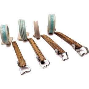 The Original DiamondCore Tools Handheld Extruder, 4-Pack Variety Set, Pottery Handle Making Tool, Clay Sculpting Tools, Slab Extruder Pottery Tool (Set 4)