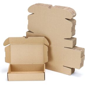 Flamorrow 25Pack 8 x 6 x 2 Inch Shipping Boxes, Small Corrugated Cardboard Box, Packaging Boxes for Gift Wrapping, Mailer, Small Business, Brown
