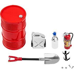 Share Goo RC Crawler Simulation Decoration Accessories Fire Extinguisher, Oil Drum Container Mini Fuel Tank,Shovel Compatible with Traxxas TRX-4 Axial SCX10 D90 Tamiya CC01 1/10 RC Crawler
