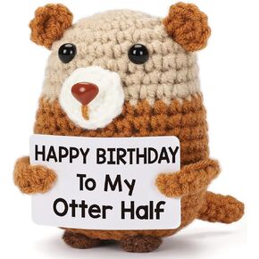 Handmade Crochet Otter for Him & Her - Cute Otter Hand-Held Birthday Card