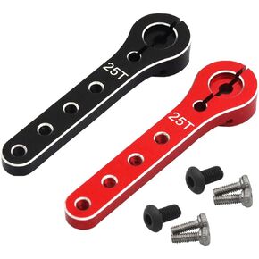 2Pcs 25T Extended Servo Horns 56mm Aluminum Long Machined Servo Arm for AGFRC Servo 1/10 1/28 Car 30-100CC Balsa Airplanes RC Plane Helicopter