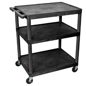 LUXOR LP40-B 40"H AV Cart - Three Large Shelves
