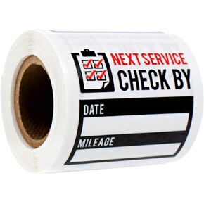 Oil Change Reminder Stickers / 250 Clear Window Automotive Mechanic Labels / 2" x 2" Automotive Service Vehicle Machinery Reminders/Made in The USA