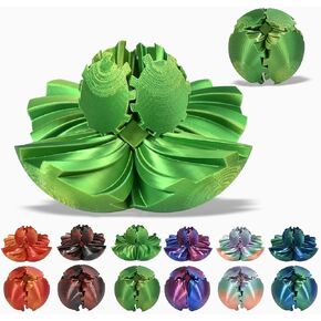 3D Printed Gear Ball, Gear Sphere Fidget Toy Stress Relief Toy for ADHD, Anxiety Relaxing Toy for Adults at Work/Study/Travel (Straight-Line, Candy-Color)
