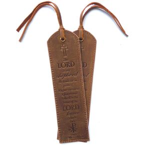 Leather Bible Bookmarks - 2 Leather Christian Bookmarks with Inspirational Bible Verse | Psalm 121 I Lift Up My Eyes To The Hills | Perfect Religious Book Marker Gifts for Men, Women, Readers, Friends