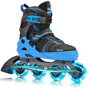 Kuxuan Skates Adjustable Inline Skates for Boys Girls, Kids Roller Skates Ages 4-12 with Light Up Wheels, Teen Skates for Beginner Women