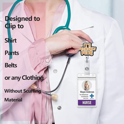 Funny Badge Reel Retractable with ID Clip Capybara Acrylic Name Badge Accessory for RN CNA Nurse Nursing Office Women Man in Kuwait