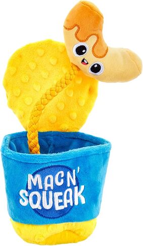 Downtown Pet Supply - Mac and Cheese Plush Toy - Squeaky Dog Toy - Crinkle Dog Toy - Rope Dog Toy - Durable Dog Toys for Small, Medium & Large Dogs - 1 Pack in Kuwait