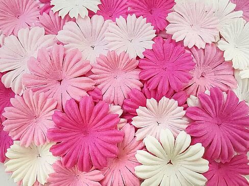 HukDok Daisy Petals Mulberry Paper Flowers Handmade for DIY Crafts Supplies Card Scrapbooking Embellishment,Wedding Supply Accessory (Pastel Colors) in Kuwait