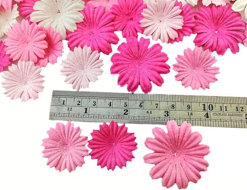HukDok Daisy Petals Mulberry Paper Flowers Handmade for DIY Crafts Supplies Card Scrapbooking Embellishment,Wedding Supply Accessory (Pastel Colors) in Kuwait