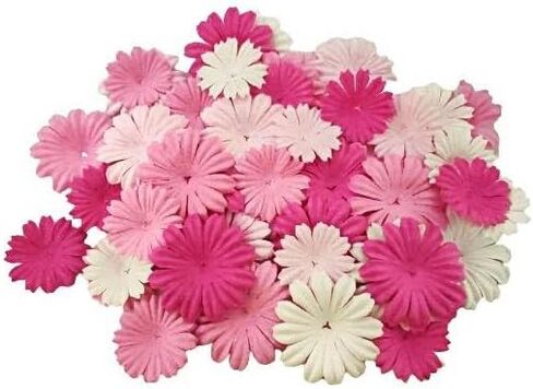 HukDok Daisy Petals Mulberry Paper Flowers Handmade for DIY Crafts Supplies Card Scrapbooking Embellishment,Wedding Supply Accessory (Pastel Colors) in Kuwait