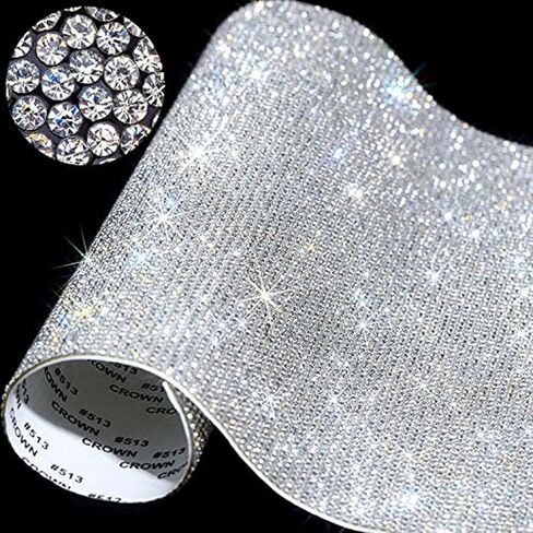 12000 Pieces 2mm Bling Bling Rhinestone Sheet Rhinestone Sticker DIY Car Decoration Sticker Self Adhesive Heat Repair Glitter Crystal Gem Sheet Sticker for Car&Craft Decoration(White) in Kuwait