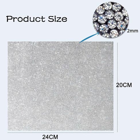 12000 Pieces 2mm Bling Bling Rhinestone Sheet Rhinestone Sticker DIY Car Decoration Sticker Self Adhesive Heat Repair Glitter Crystal Gem Sheet Sticker for Car&Craft Decoration(White) in Kuwait