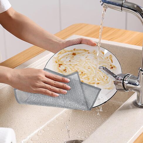 10 قطع من موبستيك، وسادة غسيل الأطباق، إسفنجة تنظيف المطبخ، إسفنجة غبار غير قابلة للخدش، سلك أطباق المطبخ، إسفنجة أطباق المطبخ، إسفنجة غسيل الأطباق، إسفنجة تنظيف سلكية، وعاء تنظيف من النايلون in Kuwait