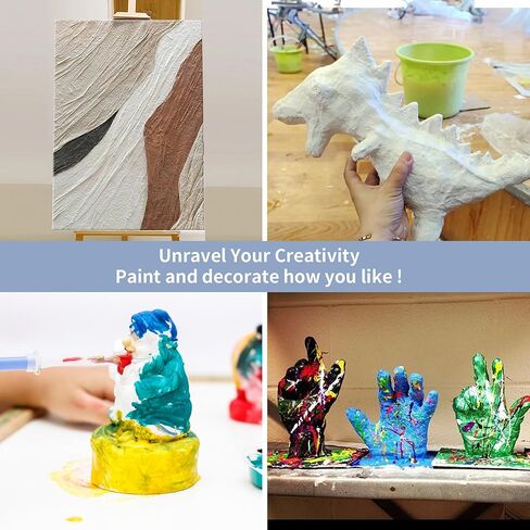 12 لفة من شرائط الجص، ضمادات شاش الجص، لفافات لف الجص من القماش من أجل الحرف اليدوية اليدوية اليدوية، قالب البطن، قوالب الجسم، صناعة الأقنعة، فن المناظر الطبيعية، 6 × 106 بوصة in Kuwait