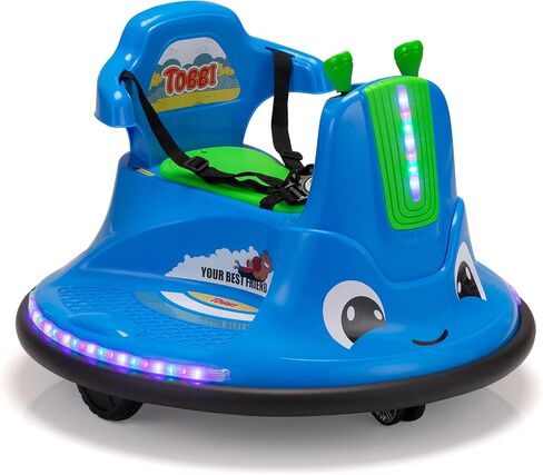 TOBBI Toddlers Bumper Car, 12v Baby Electric Ride On Snail Shape Toy with Remote Control/Children DIY Funny Stickers/360 Degree Spin for Kids of Ages 1.5-9 (Purper) in Kuwait